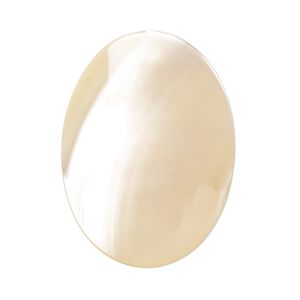Cabochon, mother-of-pearl shell (natural), 30x22mm calibrated oval, Mohs hardness 3-1/2. Sold individually.