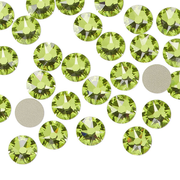 Flat back 144pk citrus green foil back, Swarovski® 7.07-7.27mm round SS34 2088 image number 0