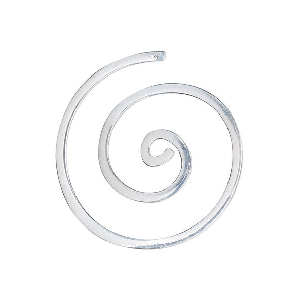 Component, sterling silver, 26x22mm flat spiral. Sold individually. image number 0