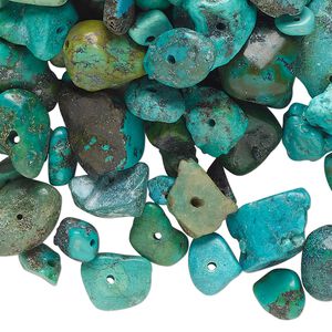 Turquoise 1pkg1, chip bead 1/4 lb mix small to extra-large