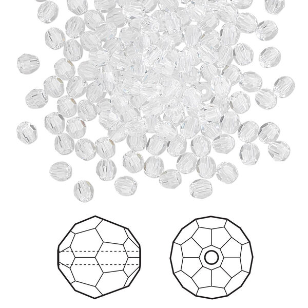 Bead 720pk crystal, Swarovski® 3mm round 5000 image number 0