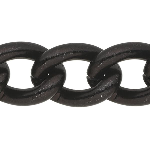 Chain 1pkg1 curb, 16mm, aluminum / anodized black 25 foot unfinished image number 0