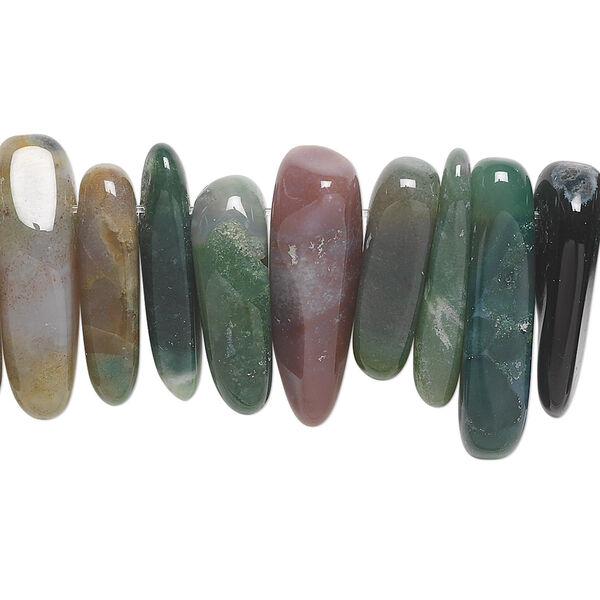 Bead, fancy jasper (natural), extra-large top-drilled Hawaiian chip, Mohs hardness 6-1/2 to 7. Sold per 15-1/2" to 16" strand. image number 0