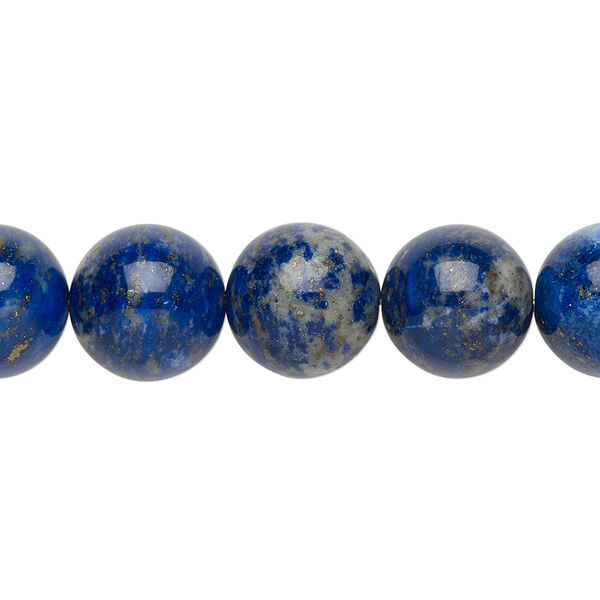Bead, lapis lazuli (natural), 11-12mm round, C grade, Mohs hardness 5 to 6. Sold per 8-inch strand. image number 0