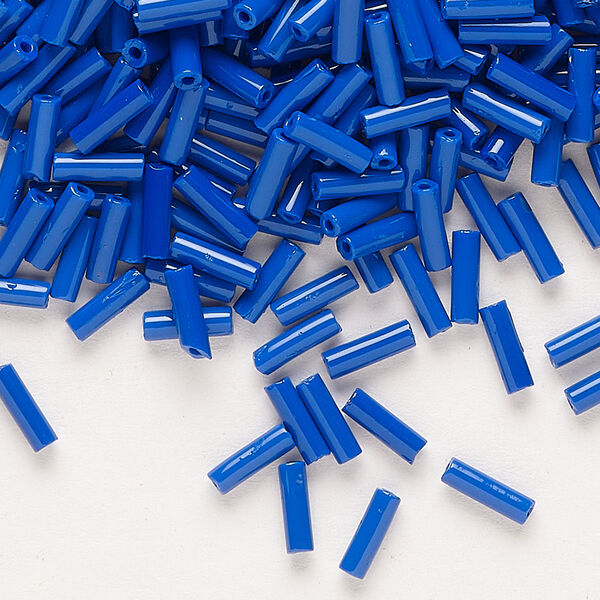 Bead, Preciosa Ornela Czech glass, bugle bead, pkg/500g, #3, opaque blue, (33050). image number 0