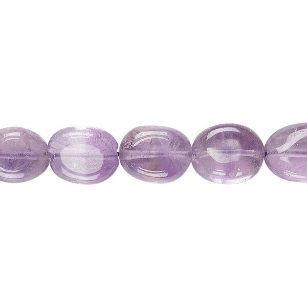 Amethyst 1pkg1, hand-cut puffed oval bead natural 13 inch 10x8mm-14x10mm image number 0