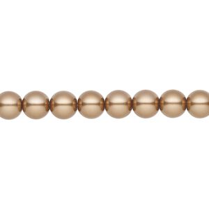 Pearl 25pk bronze, Preciosa Czech crystal 6mm round