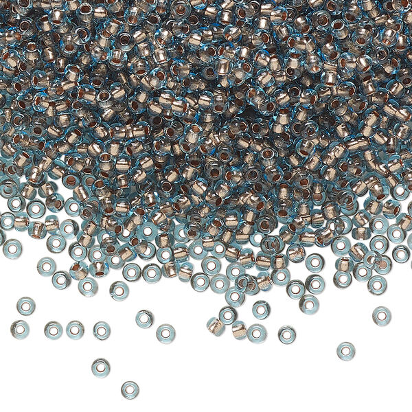 Seed bead, Preciosa Ornela Czech glass, pkg/500g, #11 rocaille, transparent copper-lined light blue, (69000). image number 0