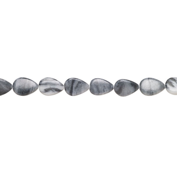 Picasso marble 1pkg1, flat teardrop bead, 15 inch 26x18mm-30x21mm image number 1