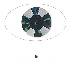 Chaton, glass rhinestone, Capri blue, foil back, 1.7-1.8mm faceted round, PP11. Sold per pkg of 72.