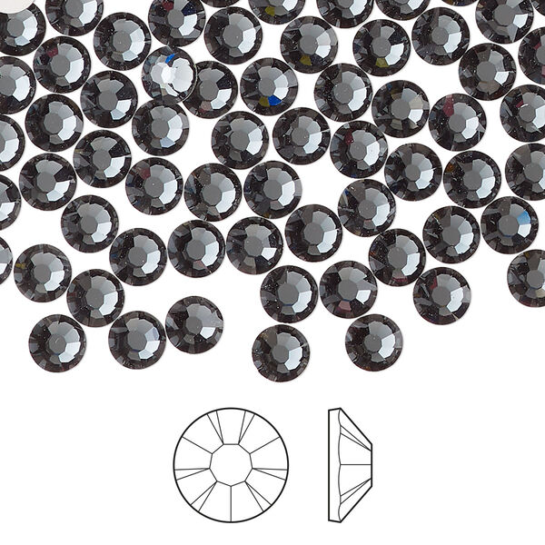 Flat back 144pk light graphite foil back, Preciosa MAXIMA Czech crystal rhinestone 4.6-4.8mm chaton rose round SS20 image number 0