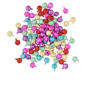 Bell mix, steel, pastel colors, 6mm. Sold per pkg of 100.