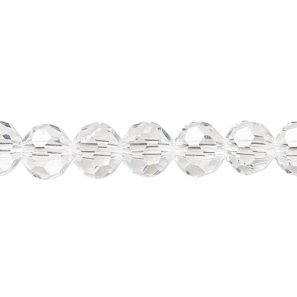 Bead 1pk 32 facets transparent clear, Celestial Crystal® 8mm round 15.5-16 inch image number 0