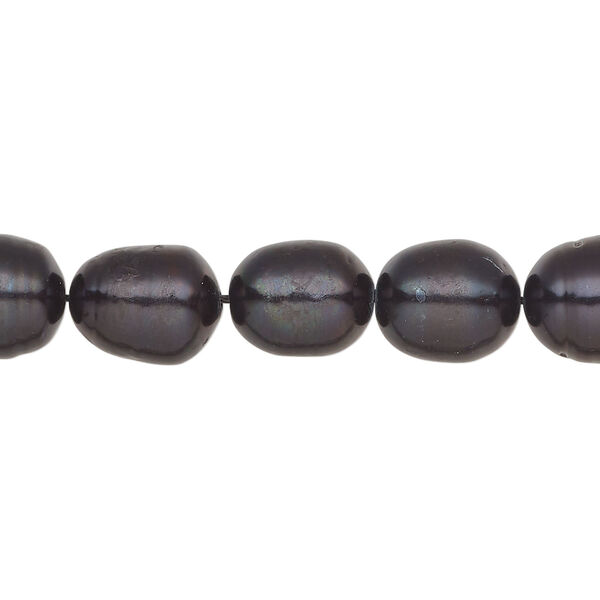 Freshwater pearl 1pkg1, rice, 14 inch black iris 8-9mm cultured image number 0