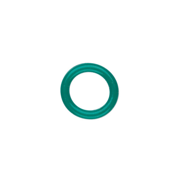Component, Oh! Ring™, silicone, light green, 15mm round with 10mm hole. Sold per pkg of 100. image number 0