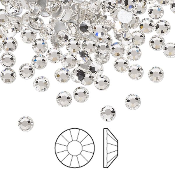 Flat back 1440pk crystal foil back, Preciosa Viva 12® Czech crystal rhinestone 3.8-4mm chaton rose round SS16 image number 0