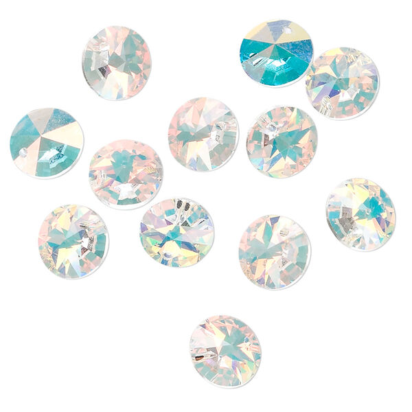 Drop 144pk crystal AB, Crystal Passions® 8mm pendant mini disk 6428 image number 1