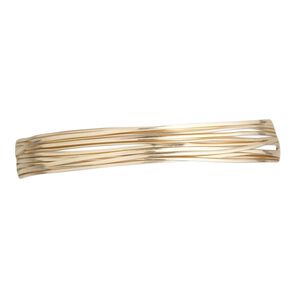 Wire, 12Kt gold-filled, full-hard, half-round, 22 gauge. Sold per pkg of 5 feet.