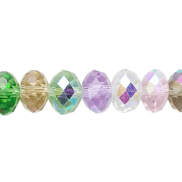 Bead 1pk 48 facets pastel tones AB, Celestial Crystal® 10x8mm rondelle 15.5-16 inch image number 0
