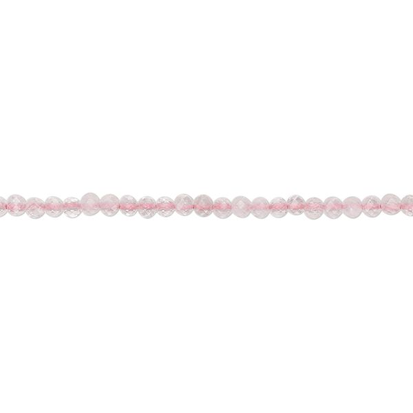 Rose quartz 1pkg1, hand-cut faceted rondelle bead natural 12 inch 2mm image number 0