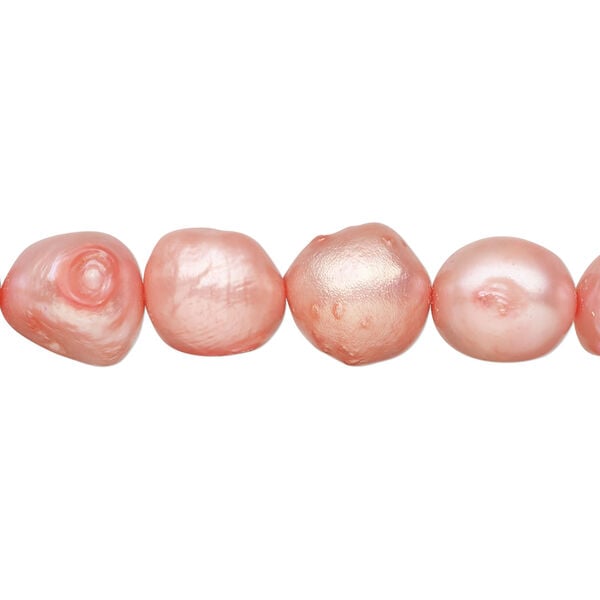 Freshwater pearl 1pkg1, semi-round, 15.5-16 inch dark blush 9-10mm cultured image number 0