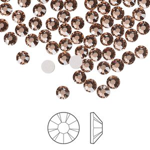 Flat back 1pkg144, dusty rose foil back Preciosa MAXIMA Czech crystal rhinestone 3.8-4mm chaton rose round SS16