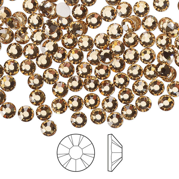 Flat back 1440pk light Colorado topaz foil back, Preciosa MAXIMA Czech crystal rhinestone 3.8-4mm chaton rose round SS16 image number 0