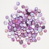 Mother-of-pearl shell 1pkg4oz, puffed flat round bead mix multi-purple 9-12mm image number 1
