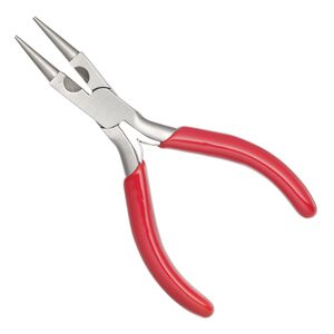 Pliers, EUROTOOL®, stainless steel and rubber, red and silver, 5-1/4 inches. Sold individually.