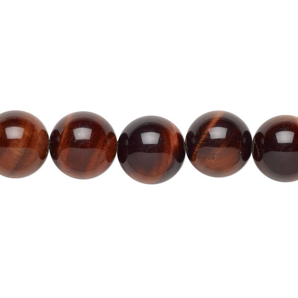 Bead, red tigereye (heated), 10mm round, B grade, Mohs hardness 7. Sold per 15-1/2" to 16" strand. image number 0