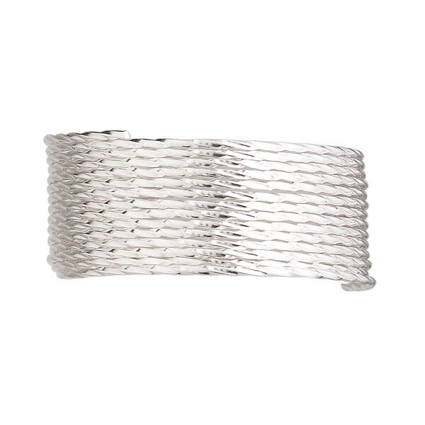 Wire, sterling silver, half-hard, twisted square, 20 gauge. Sold per pkg of 5 feet. image number 0