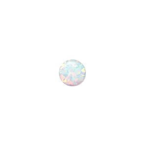 Cabochon, "opal" (silica and epoxy) (man-made), white, 8mm calibrated round. Sold individually.