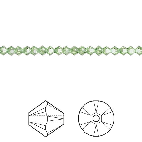 Bead 1440pk peridot, Swarovski&reg; ReCreated&trade; 3mm XILION bicone 5328 image number 0