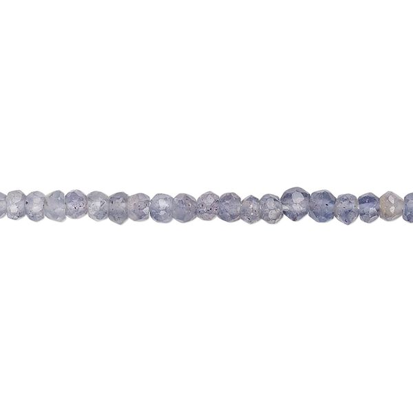 Iolite 1pkg1, hand-cut faceted rondelle bead natural 13 inch 3x2mm-4x3mm image number 0