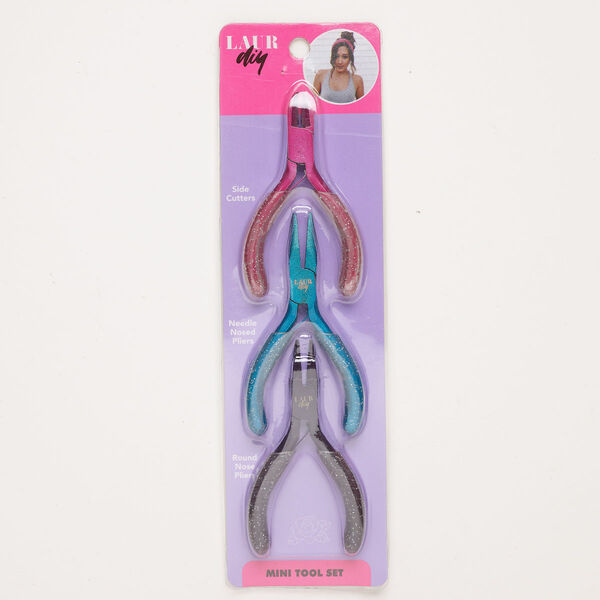 Steel / rubber 1pkg3, pliers teal / black / red 3 inch image number 0
