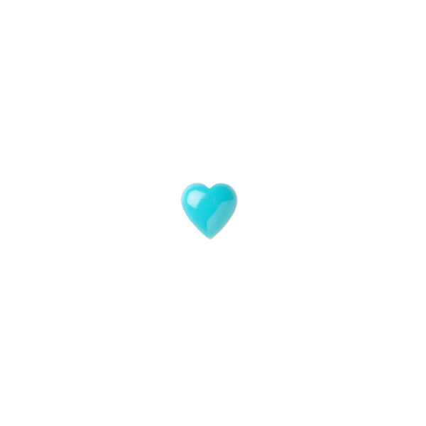 Cabochon, Sleeping Beauty turquoise (stabilized), 6x6mm calibrated heart, B grade, Mohs hardness 5 to 6. Sold individually. image number 0