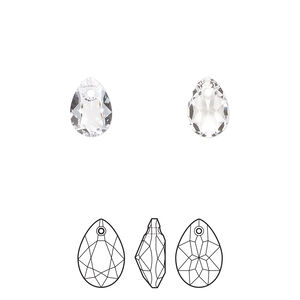 Drop 4pk crystal, Crystal Passions® 9x6mm pendant pear cut 6433
