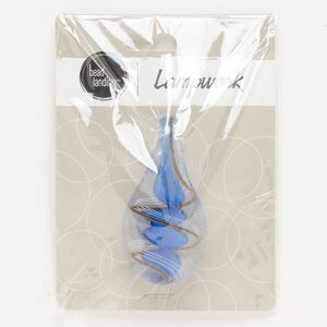 Focal, lampworked glass, translucent and transparent multicolored, 53x27mm teardrop with swirl. Sold individually.