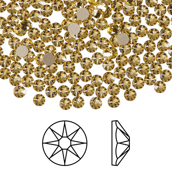 Flat back 1pkg1440 dark jonquil foil back, Swarovski® ReCreated™ 3-3.2mm rose round SS12 2088 image number 0
