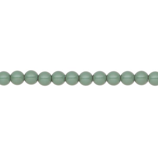 Pearl 50pk sage green, Preciosa Czech crystal 4mm round image number 0