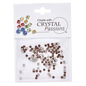 Flat back 144pk smoked topaz foil back, Crystal Passions® 2.1-2.3mm rose round SS7 2058