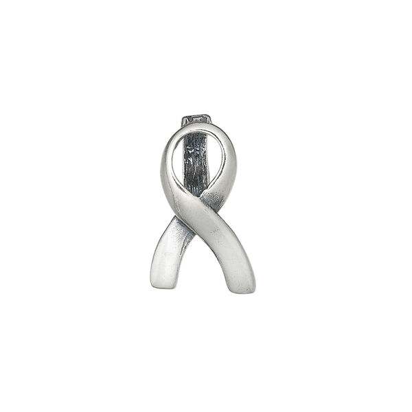 Bail, JBB Findings, ice-pick, antiqued sterling silver, 18x11mm awareness ribbon, 9mm grip length. Sold individually. image number 0