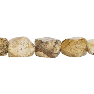 Picture jasper 1pkg1, faceted nugget bead natural, 15 inch small