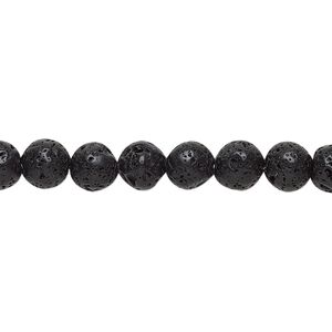 Lava rock 1pkg1, round bead 15.5-16 inch 6mm