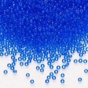Seed bead, Preciosa Ornela Czech glass, pkg/50g, #11 rocaille, transparent light blue, (30050).