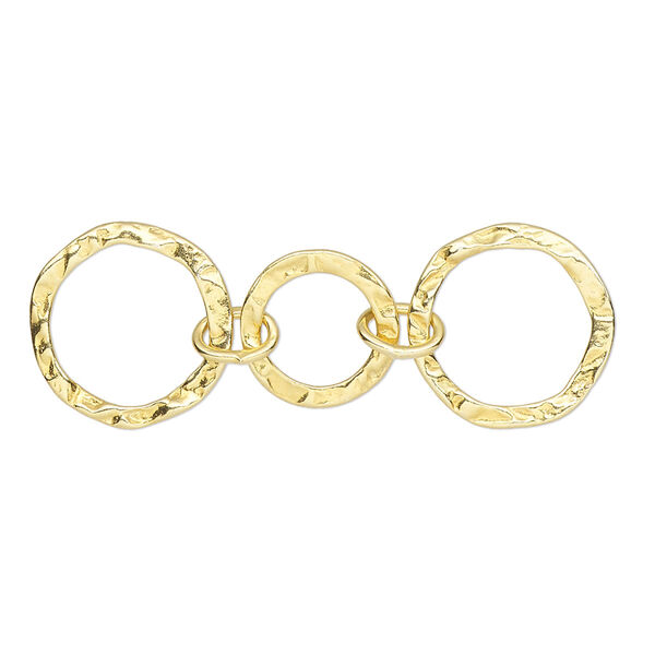Extender chain, gold-finished sterling silver, 11mm and 14mm hammered round with 2 closed oval jump rings, 1-1/2 inches. Sold individually. image number 0