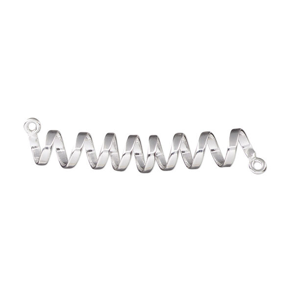 Focal, sterling silver, 33.5x6mm spiral with 2 loops. Sold individually. image number 0
