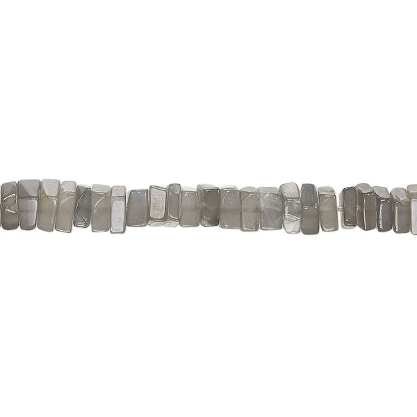 Bead, grey moonstone (natural), 4x1mm-5x2mm hand-cut square rondelle, B grade, Mohs hardness 6 to 6-1/2. Sold per 8-inch strand, approximately 95-150 beads. image number 0