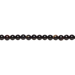 Black agate 1pkg1, round bead 15 inch 2-3mm