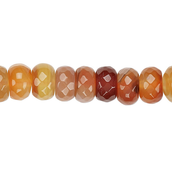 Red agate 1pkg1, faceted rondelle bead B grade, 15 inch 10x6mm-10x7mm image number 0